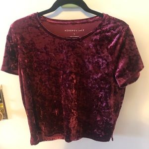 Crushed velvet Crop top Aeropostale NWOT